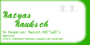 matyas mauksch business card